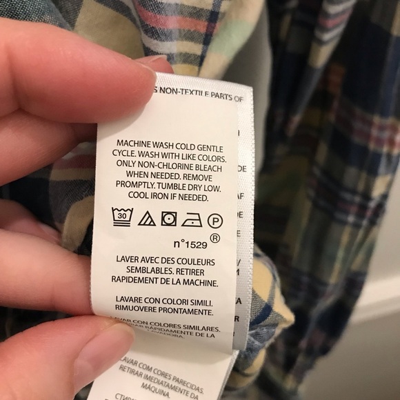 Polo Ralph Lauren Madras Plaid Shirt XS Patchwork star boyfriend fit relaxed - Picture 16 of 16